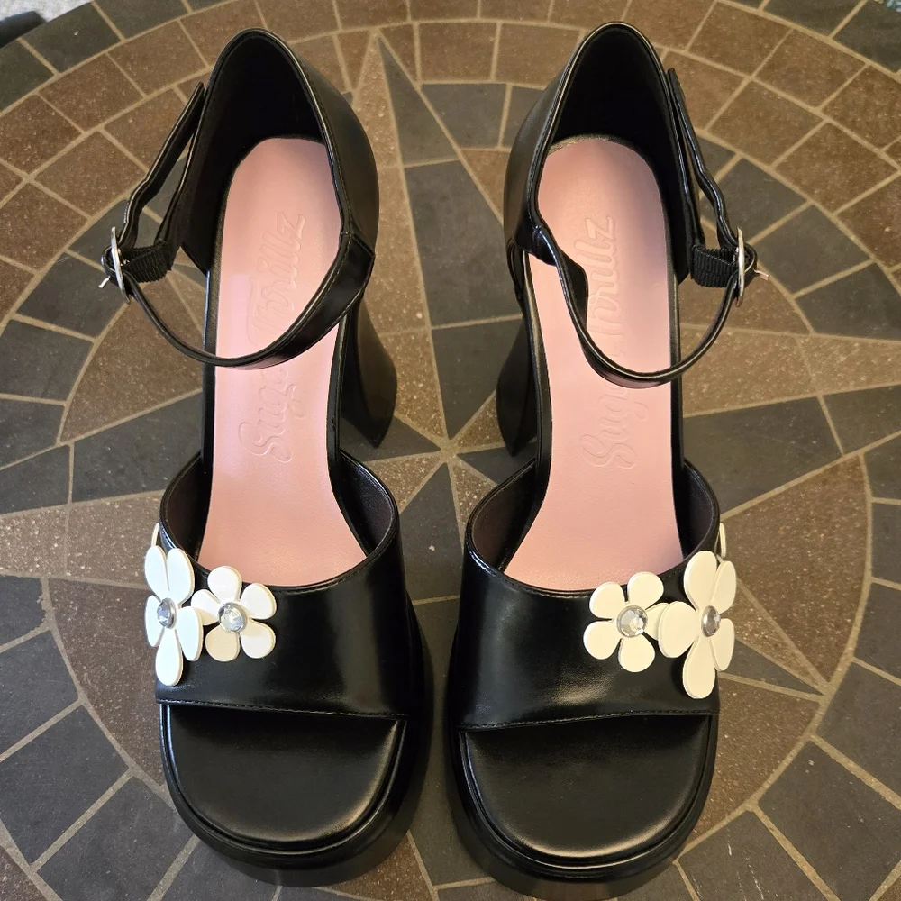 Dolls Kill Sugar Thrillz Pistol 2 Platform Heel Sandles
